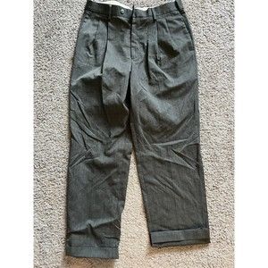 Roundtree & Yorke Easy Care Cuffed Dress Pants Size 33X30 Mens Gray Pleatsd